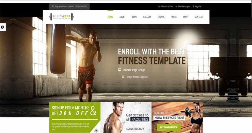 Fitness Zone- WordPress Theme