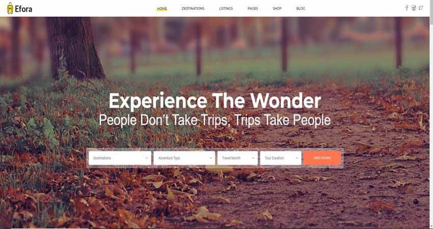 Efora- Travel Agency WordPress Theme