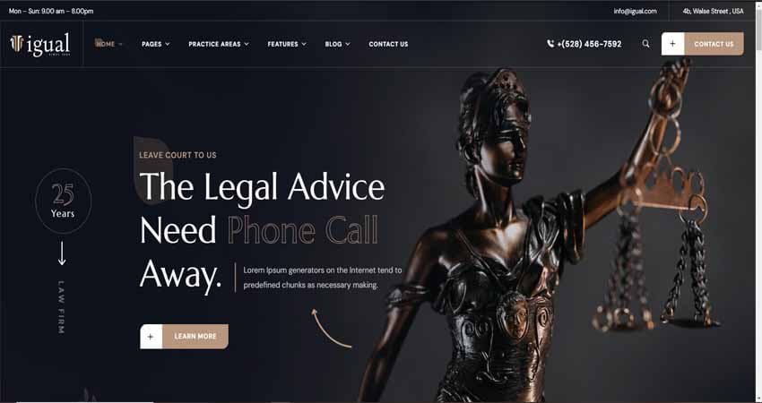 Lgual- Law Firm WordPress Theme