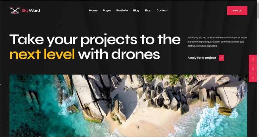 Skyward-Drone Aerial Videography WordPress Theme