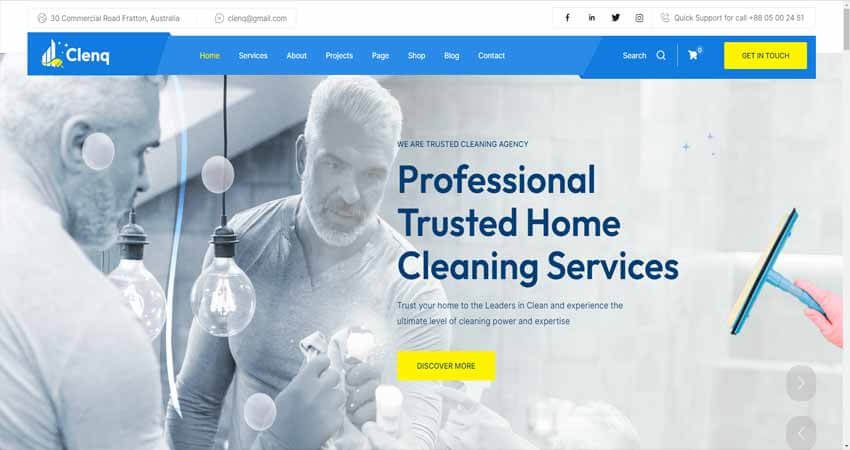 Clenq- Cleaning Service WordPress Theme
