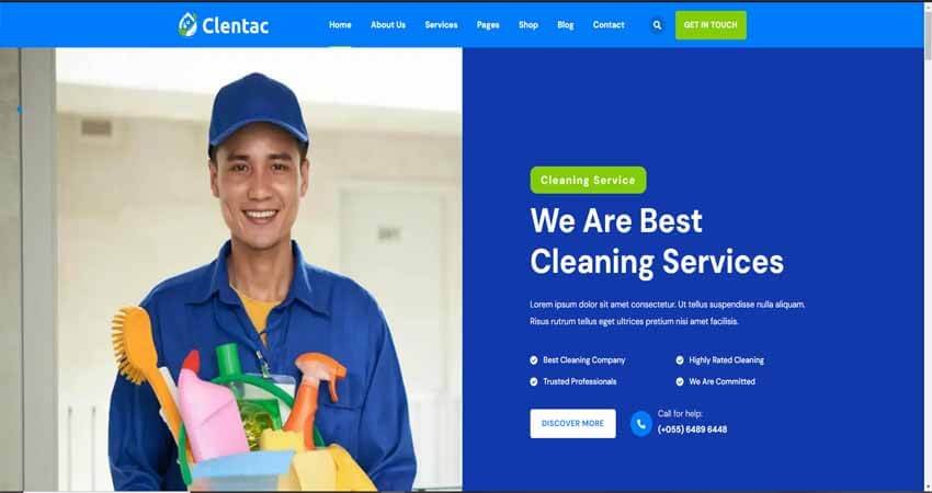Clentac- Cleaning Service WordPress Theme